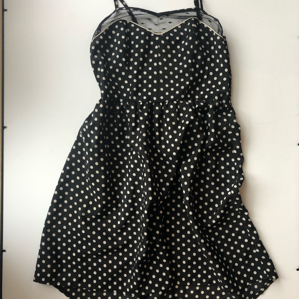 Black and white polka dot dress